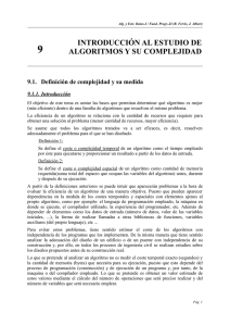 9. Introducción al estudio de algoritmos y su complejidad