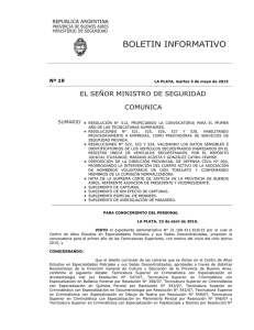 Nº 19 - Ministerio de Seguridad Provincia de Buenos Aires