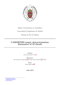 kinematics of M dwarfs - Carmenes