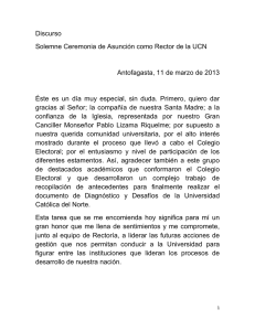 Discurso Solemne Ceremonia de Asunción como Rector de la UCN