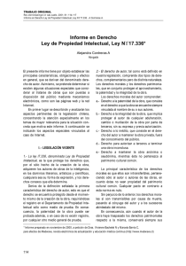 Informe en Derecho Ley de Propiedad Intelectual, Ley N° 17.336*