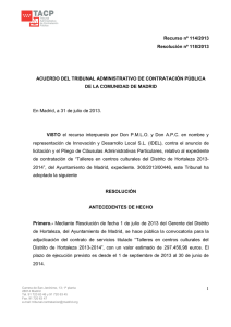 Resolución 118/2013, de 31 de julio.