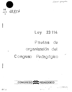Ley 23.114: Pautas de organización del Congreso Pedagógico