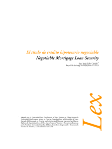 Negotiable Mortigage Loan Security El título de crédito hipotecario