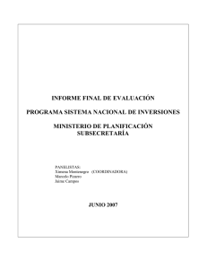 informe final de evaluación programa sistema nacional de