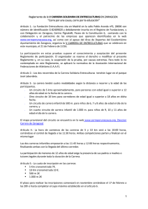Reglamento III Carrera Solidaria ZARAGOZA MADRID de