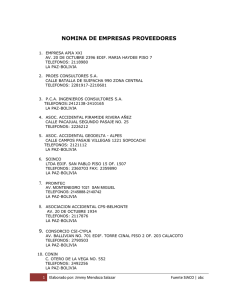 nomina de empresas proveedores - Administradora Boliviana de