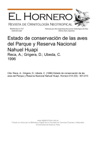 Estado de conservación de las aves del Parque y Reserva