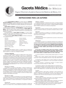 Instrucciones para los autores - Academia Nacional de Medicina de