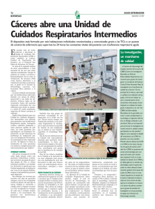 Cáceres abre una Unidad de Cuidados Respiratarios Intermedios