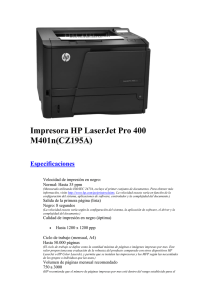 Impresora HP LaserJet Pro 400 M401n(CZ195A)
