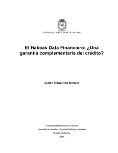 El Habeas Data Financiero - Universidad Nacional de Colombia