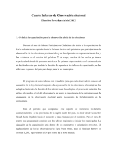 Cuarto Informe de Observación electoral