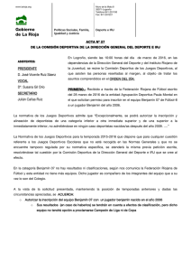 Acta nº 27 - Gobierno de La Rioja