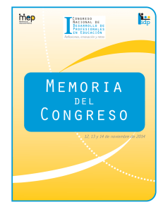 Memoria del Primer Congreso de Desarrollo de Profesionales en