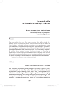 La contribución de Simmel a la sociología reticular