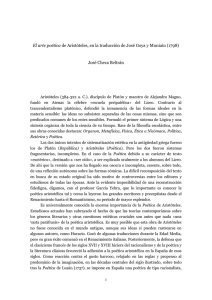 "El arte poética" de Aristóteles, en la traducción de José Goya y