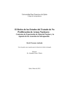 El Retiro de los Estados del Tratado de No Proliferación de Armas