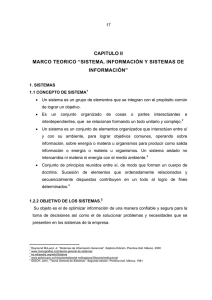 CAPITULO II MARCO TEORICO “SISTEMA, INFORMACIÓN Y