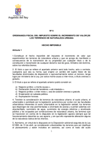 Ordenanza fiscal Nº 5 - IIVTNU - Sede Electrónica