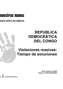REPÚBLICA DEMOCRÁTICA DEL CONGO Violaciones masivas
