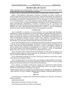 NOM-036-SSA2-2012, Prevención y control de