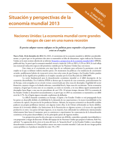 Situación y perspectivas de la economía mundial 2013