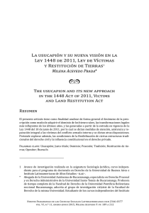 La usucapión y su nueva visión en la Ley 1448 de 2011, Ley