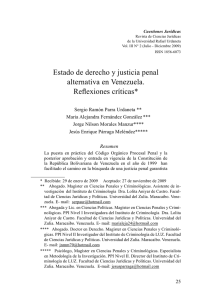 Estado de derecho y justicia penal alternativa en Venezuela