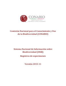 Versión SNIB 2015-11. - Sistema Nacional de Información sobre