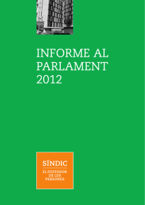 informe al parlament 2012 - Síndic de Greuges de Catalunya