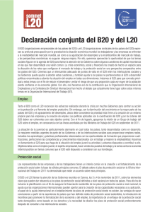 Declaración conjunta del B20 y del L20