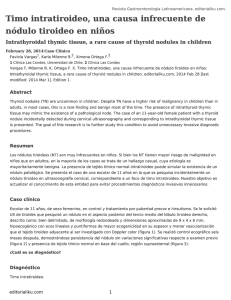 Timo intratiroideo, una causa infrecuente de nódulo tiroideo en niños