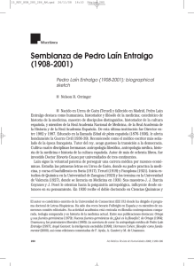 Semblanza de Pedro Laín Entralgo (1908-2001)