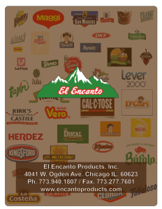 El Encanto Products, Inc. 4041 W. Ogden Ave. Chicago IL. 60623 Ph