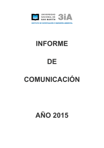 Informe de comunicación - Universidad Nacional de San Martín