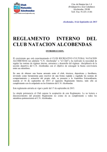 reglamento interno cna - Club de Natación de Alcobendas
