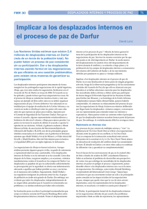 Implicar a los desplazados internos en el proceso de paz de Darfur