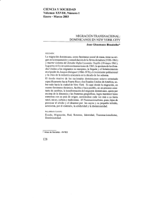 Marzo 2003 MIGRACION TRANSNACIONAL : DOMINICANOS EN