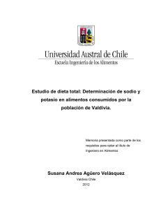 Determinación de sodio y potasio en alimentos consumidos por la