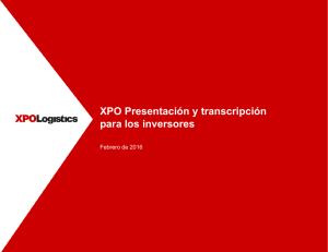 XPO Presentación y transcripción para los inversores