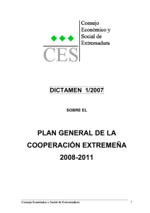 Dictamen 1/2007 sobre el Plan General de la Cooperación
