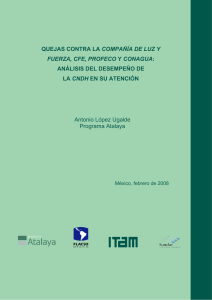 QUEJAS CONTRA LA COMPAÑÍA DE LUZ Y FUERZA, CFE