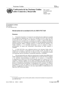 Declaración de la sociedad civil a la XIII UNCTAD