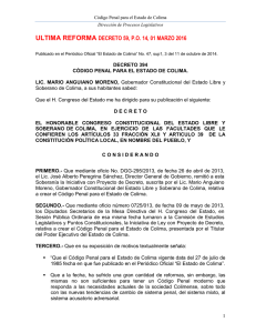 Código Penal para el Estado de Colima