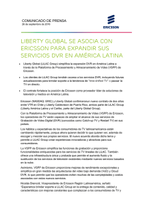 Liberty Global se asocia con Ericsson para expandir sus servicios