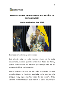 homenaje a manta - Presidencia de la República del Ecuador