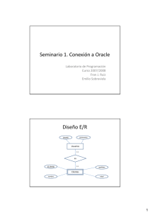 Seminario 1. Conexión a Oracle Diseño E/R