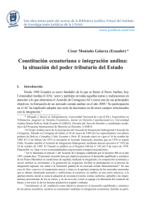 Constitución ecuatoriana e integración andina: la situación del