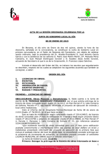 Ayuntamiento de Bonares Junta de Gobierno ACTA DE LA SESIÓN